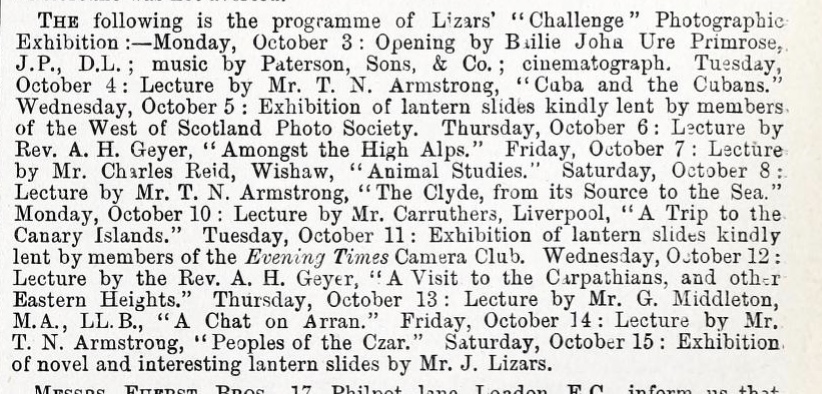 Lizars Exhibition